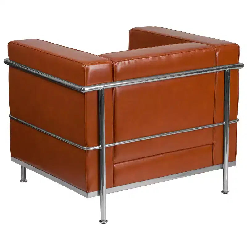 Emma and Oliver Contemporary LeatherSoft-Stuhl mit doppeltem Stangenrahmen