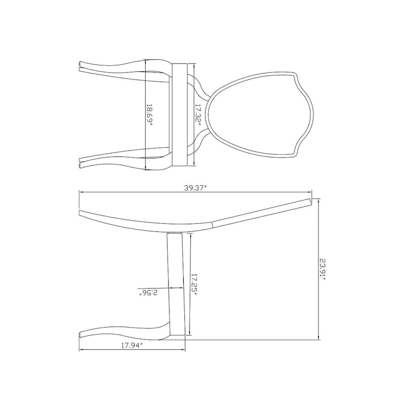 Weißer Esszimmerstuhl mit Schildrückenlehne, 2er-Set