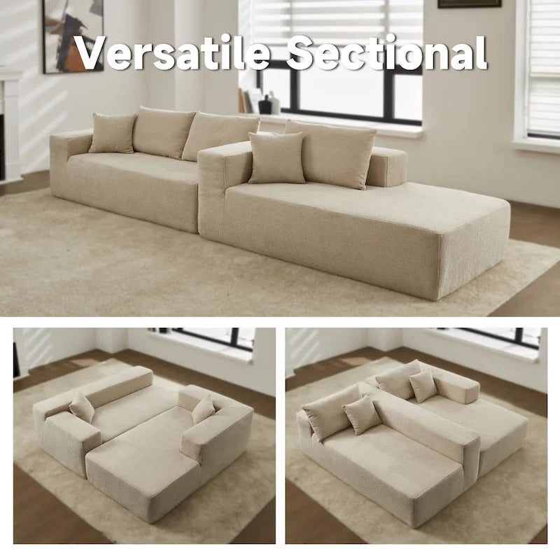 Modernes Polster-Chaiselongue-Sofa mit Kissen für das Wohnzimmer