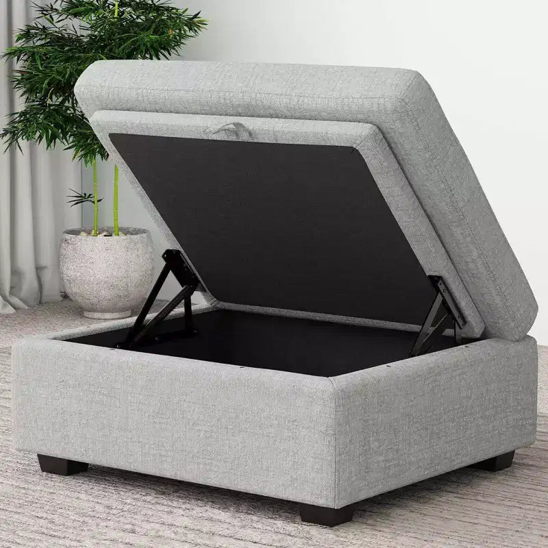 Belffin Chenille-Ottoman-Modul – Modulare Fußstütze mit Stauraum, hautfreundlichem Stoff und Schnellmontage-Design