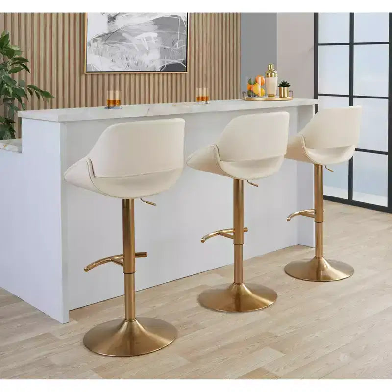 LumiSource 2er-Set Fabrico Verstellbare Barhocker PU