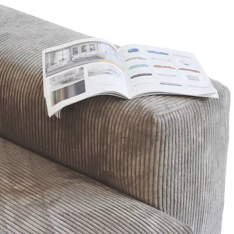 141.73 Modulares Ecksofa, U-förmiges Cord-Sofa mit Ottomanen