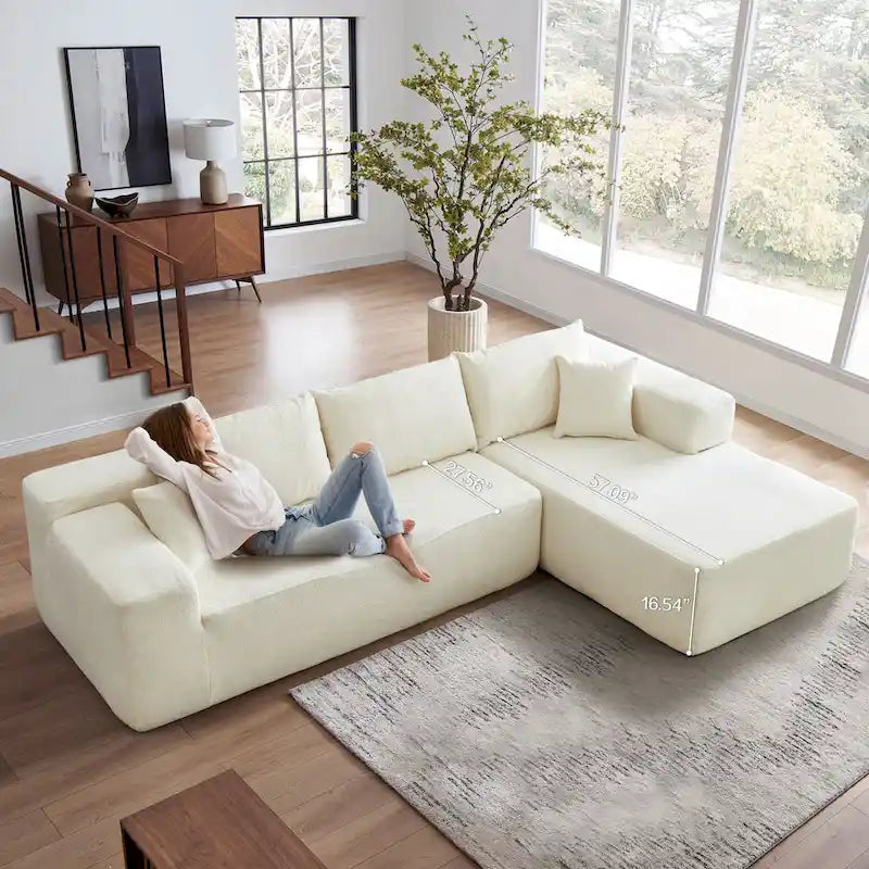 Modernes Polster-Chaiselongue-Sofa mit Kissen für das Wohnzimmer