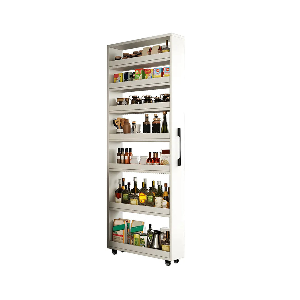 Modernes Holz-Buffet mit offenen Regalen und Rollen