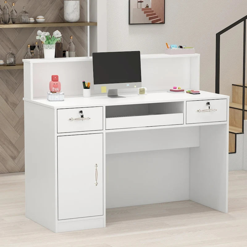 Rechteckiger Holz-Empfangstresen Sekretär Schreibtisch Computertisch
