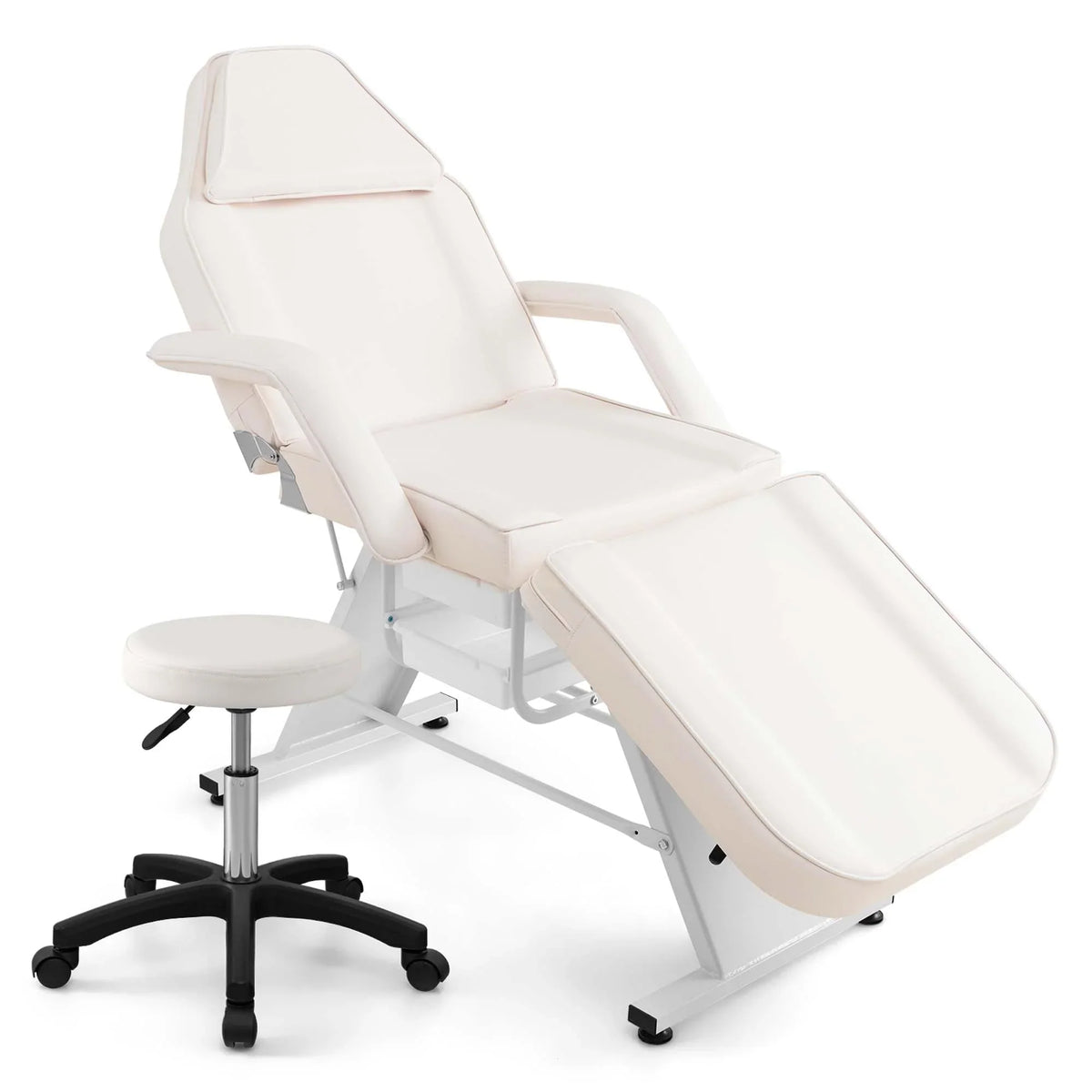 Costway 72 Massagebett mit hydraulischem Hocker und verstellbarer Rückenlehne &