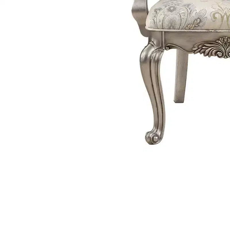 23.25 Ariadne Esszimmerstuhl aus Samt mit antik-platinfarbener Oberfläche – Acme Furniture