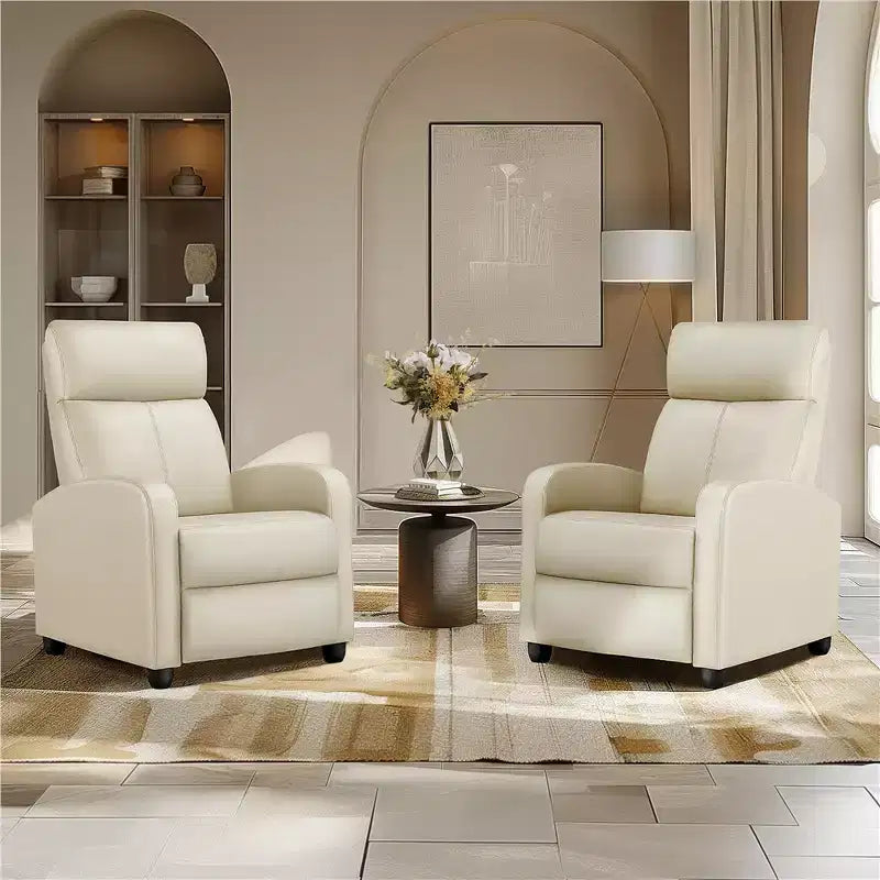 Yaheetech 2er-Set moderne Relax-Sofas aus PU-Leder für Wohnzimmer und Schlafzimmer