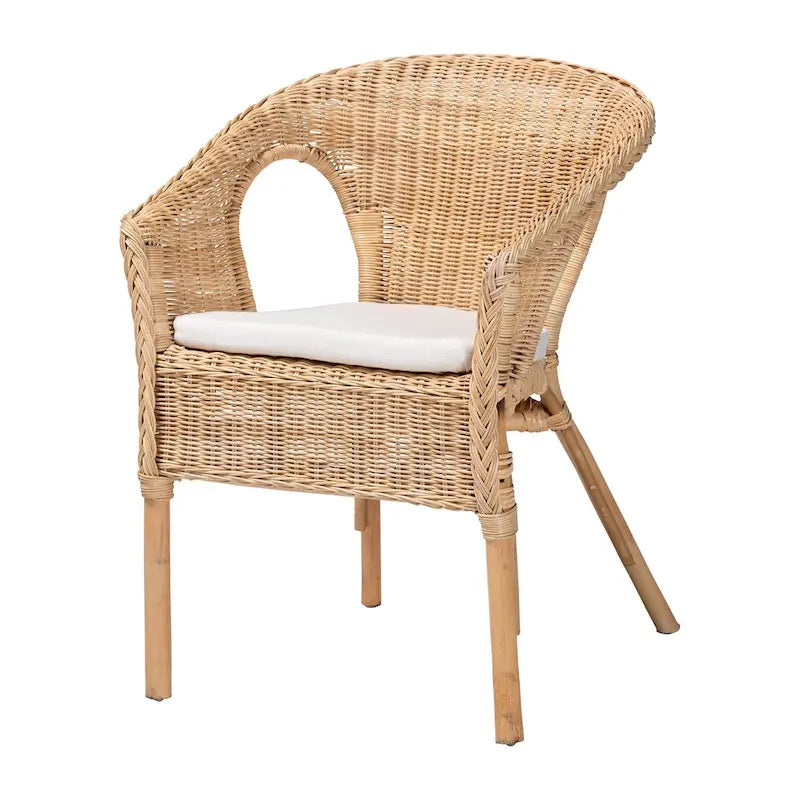 Abbey Moderner böhmischer Esszimmerstuhl aus natürlichem Rattan