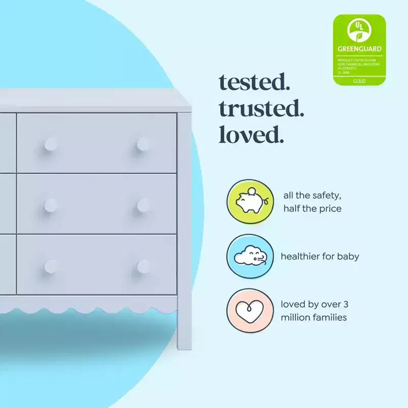 Scallop Kommode mit 6 Schubladen