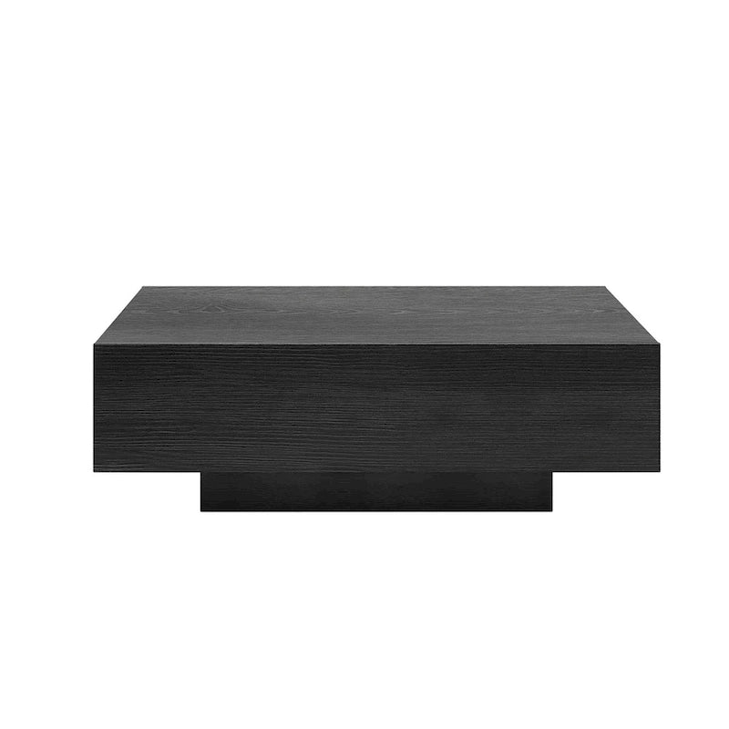 Mid-Century Modern Couchtisch, minimalistischer Couchtisch aus Holzfurnier mit Stauraum für das Wohnzimmer, komplett montiert