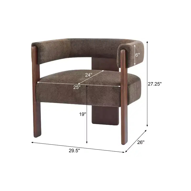 Christopher Knight Home Noah moderner Akzent-Sessel mit Polsterung und Gestell aus Kautschukholz