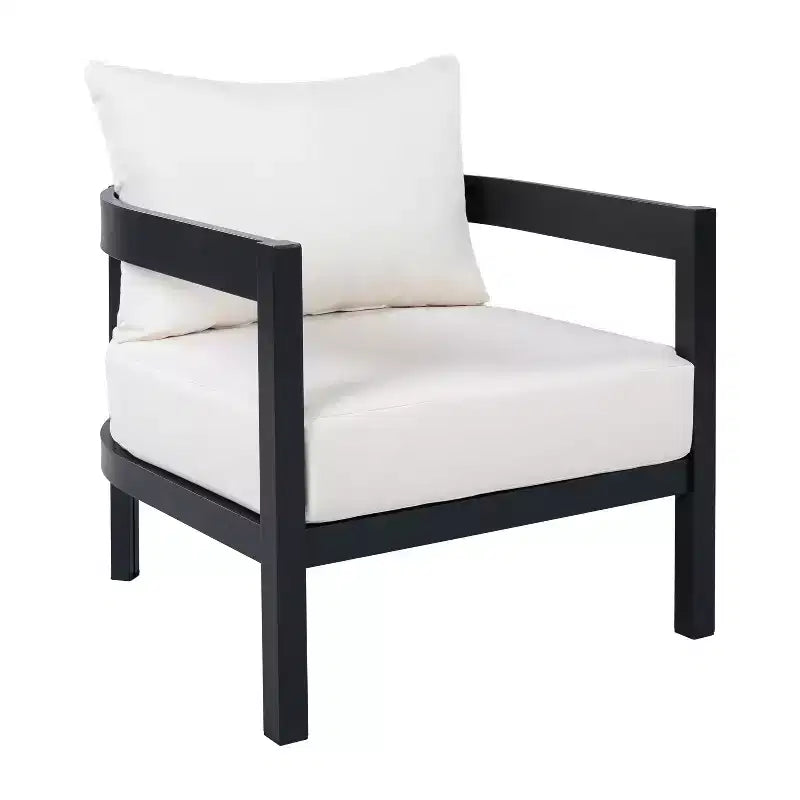 Christopher Knight Home Althea 5-teilige moderne, geschwungene Aluminium-Lounge-Garnitur für den Außenbereich mit Glastisch