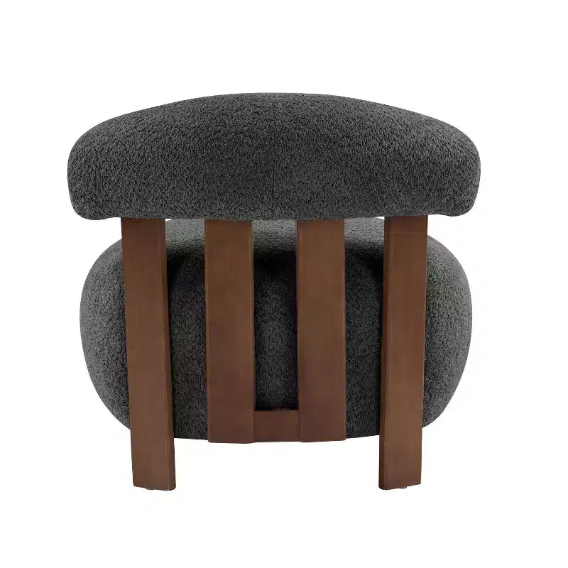 Christopher Knight Home Gareth moderner Akzent-Slipper-Sessel aus Holz mit Bouclé-Polsterung
