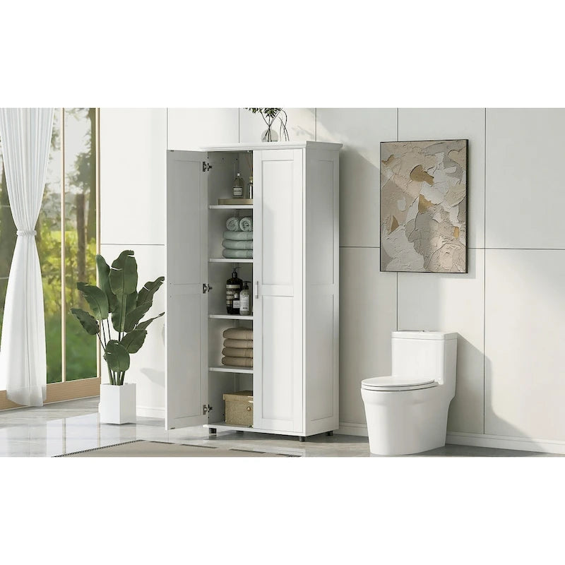 Badezimmerschrank mit zwei Türen, verstellbarem Regal und MDF-Platte