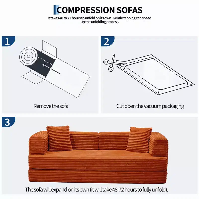 80,7" 5-in-1 ausklappbares Schlafsofa ??Kordsamt, 544 kg, keine Montage erforderlich
