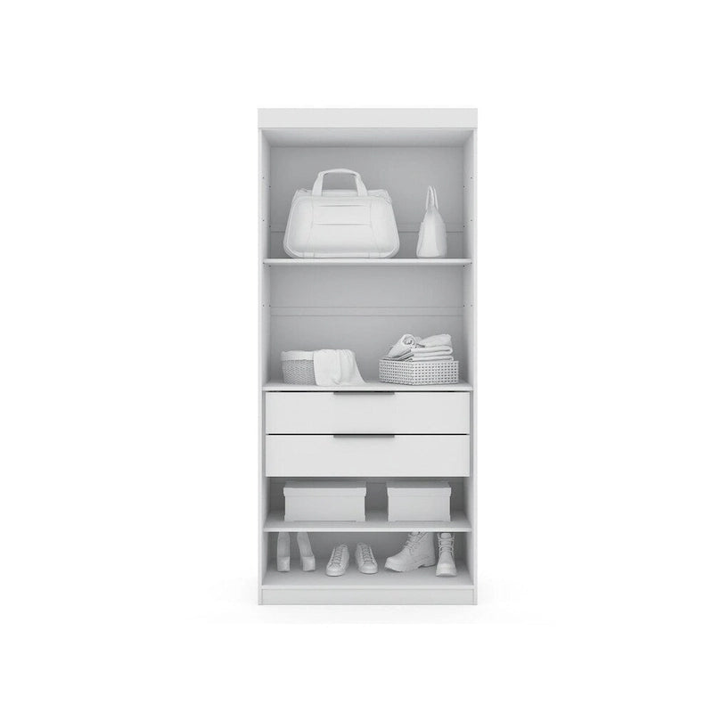 Mulberry 2.0 halb-offenes, 3-teiliges, modernes Eck-Kleiderschrank-Set mit 4 Schubladen