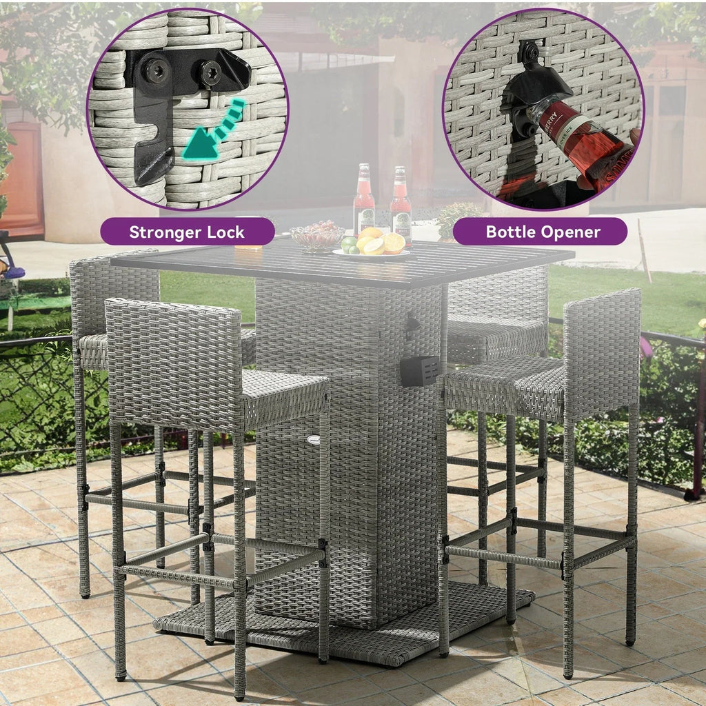 Moasis 5-teiliges Outdoor-Möbel-Set aus Polyrattan – 5-teilig