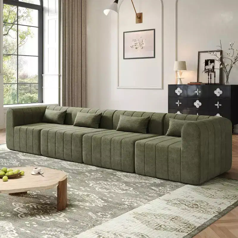 145.5 Modernes, wandelbares Ecksofa, Polster-Ecksofa für 4 Personen mit Schaumstoffkern, L-förmiges Wohnzimmer-Sofa-Panipeachy
