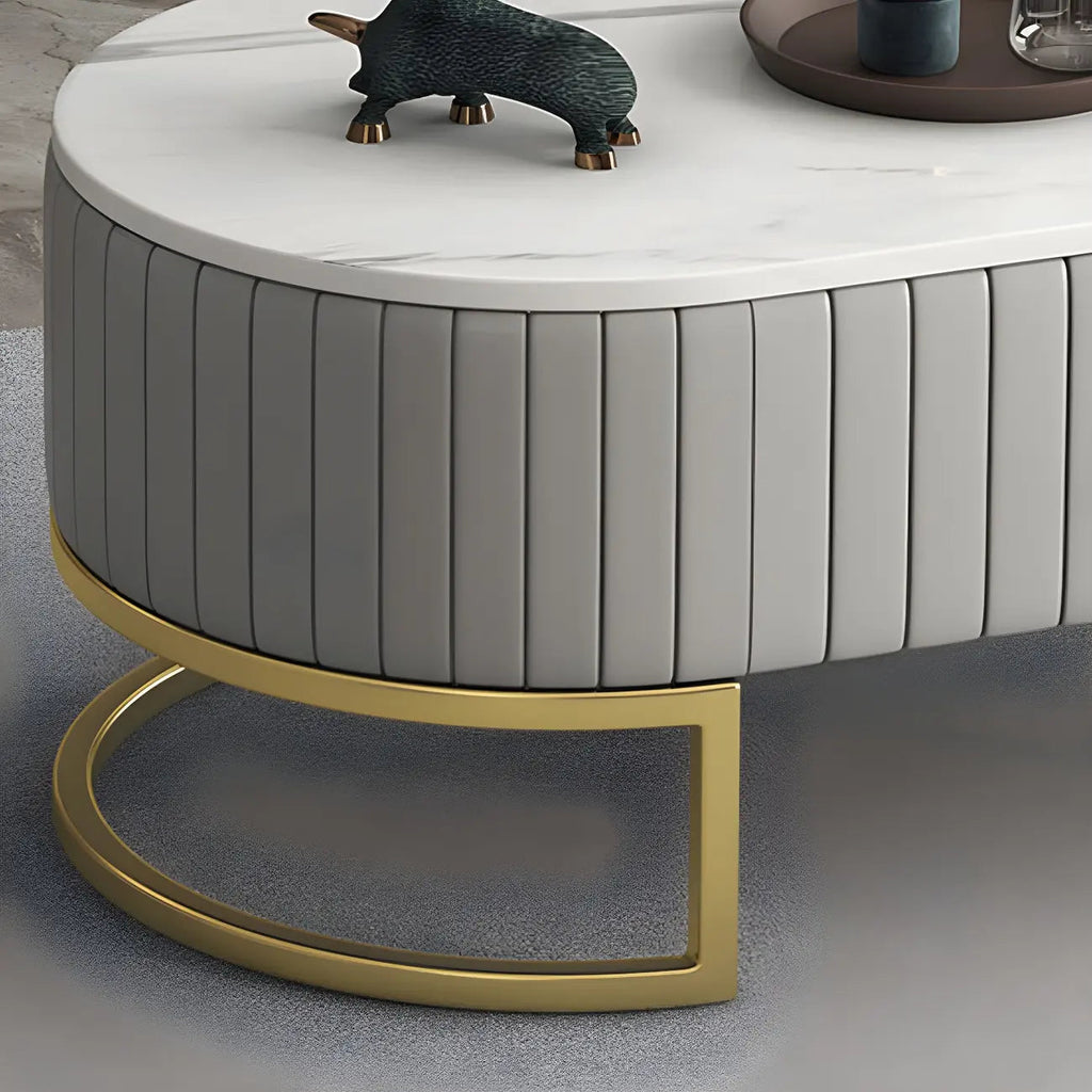 79 Glam Grauer Marmor-TV-Schrank mit Stauraum und Beinen