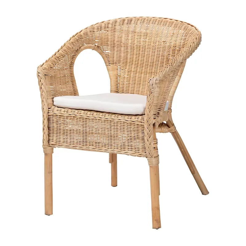 Abbey Moderner böhmischer Esszimmerstuhl aus natürlichem Rattan