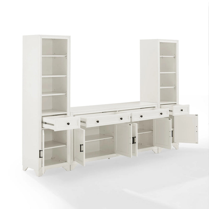Crosley Tara 3-teiliges Sideboard- und Bücherregal-Set - 15x97x67.63