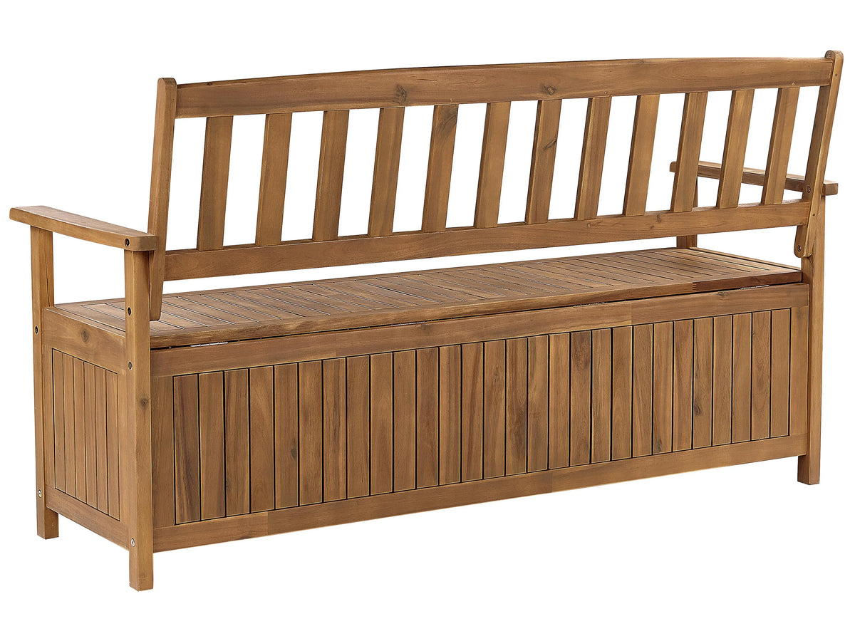 Gartenbank 160 cm mit Stauraum Akazienholz Braun