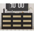 Kommode fürs Schlafzimmer, Rattan-Kommode mit 9 Schubladen für den Kleiderschrank, Doppelholz-Kommoden & Schubladenschränke