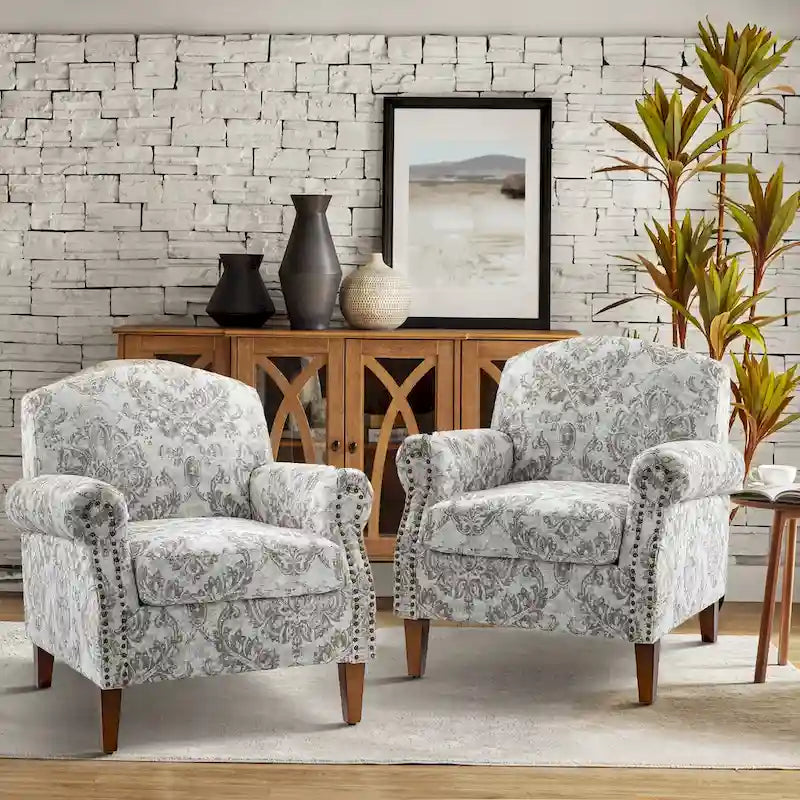 Giampiero Wohnzimmer-Sessel mit Ziernägeln, 2er-Set von HULALA HOME