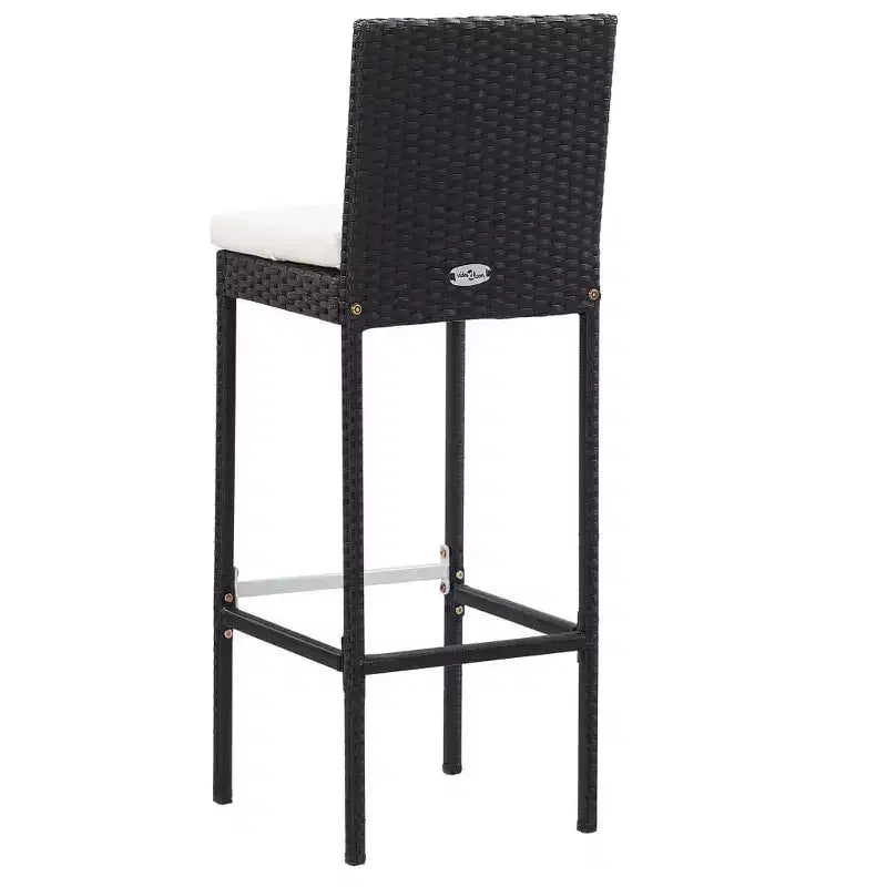 vidaXL Terrassenbar-Set 7-teilig Outdoor-Bartisch und Barstühle aus schwarzem Poly Rattan