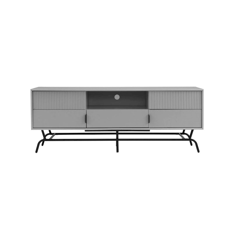 DH BASIC Modern 60-Zoll-TV-Lowboard mit 3 Schubladen und Kabeldurchführung von Denhour