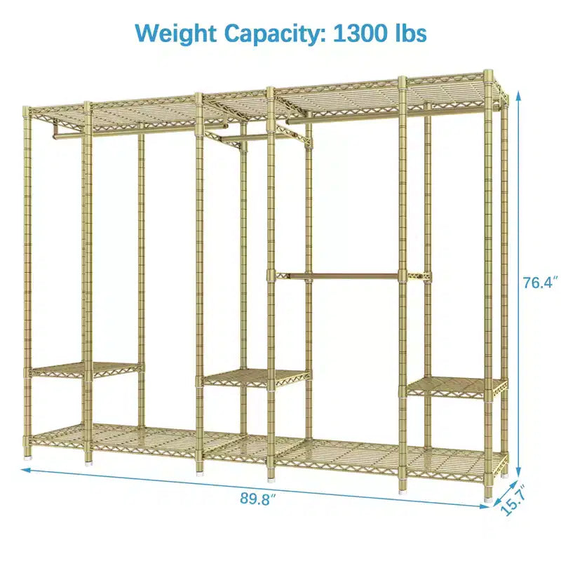 Extra großer, tragbarer Kleiderständer, Schwerlast-Garderobenständer, max. Tragkraft 1300 lbs (ca. 590 kg)
