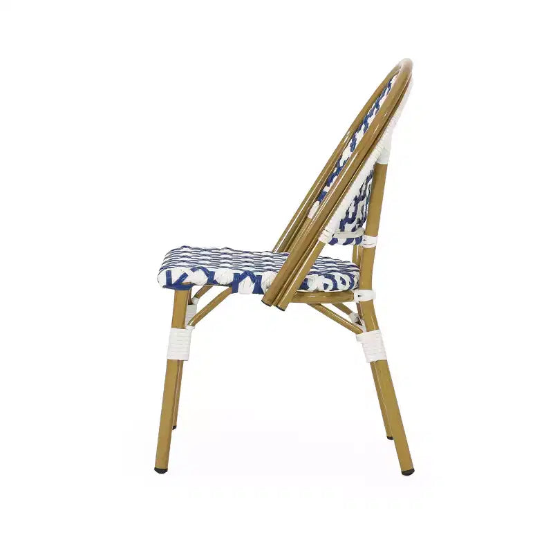 Christopher Knight Home Baron Bistro-Stühle mit geflochtenem Rattan und Aluminiumgestell (4er-Set)