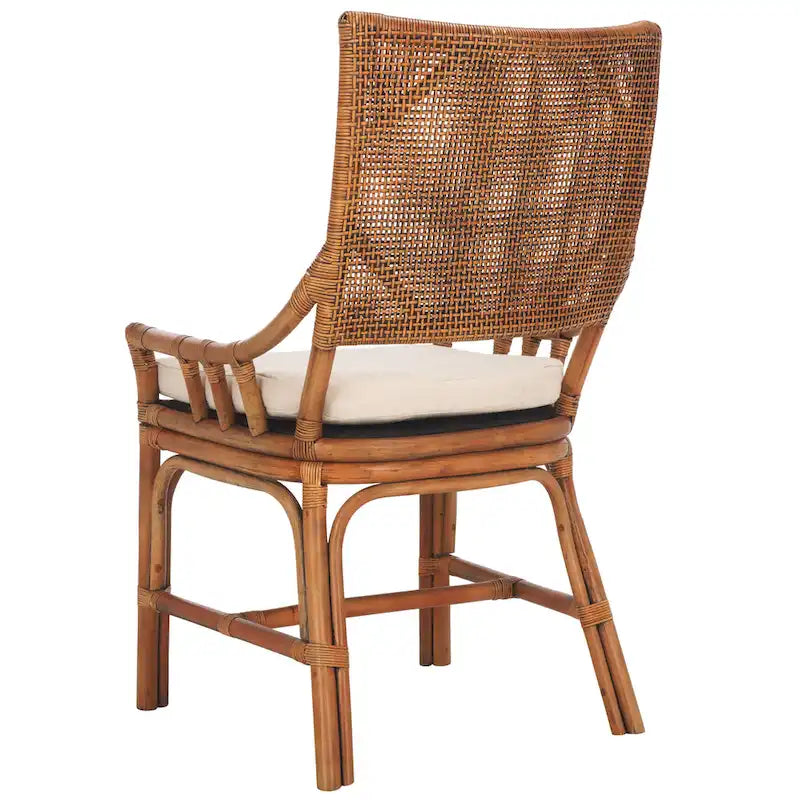 Küstendesign Rattan-Stuhl mit Kissen, 22 B x 24 L x 37 H, 22 B x 24 T x 37 H