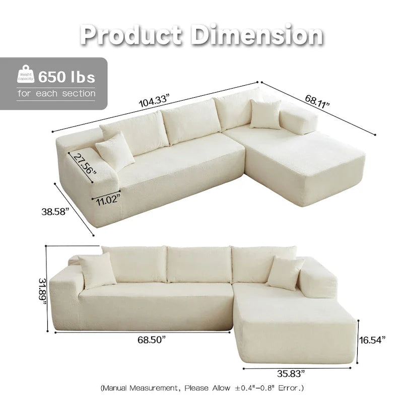 Modernes Polster-Chaiselongue-Sofa mit Kissen für das Wohnzimmer