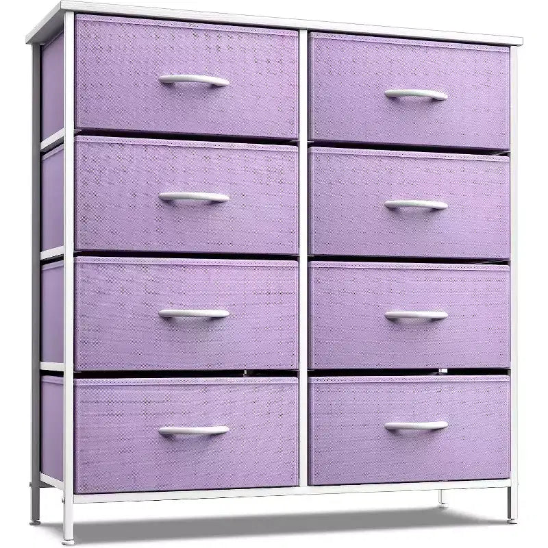 Sorbus Kommode mit 8 Schubladen – Aufbewahrungsmöbel mit Stahlrahmen, Holzoberfläche und Stoffkörben – für Schlafzimmer, Kleiderschrank, Büro und mehr
