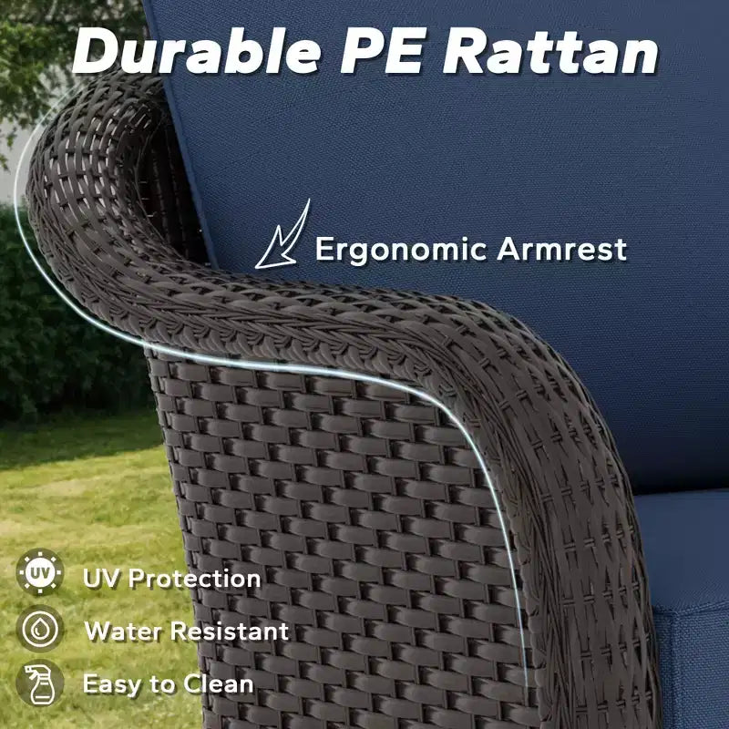 UPTIOT 2-Sitzer Outdoor-Rattansessel mit Auflagen