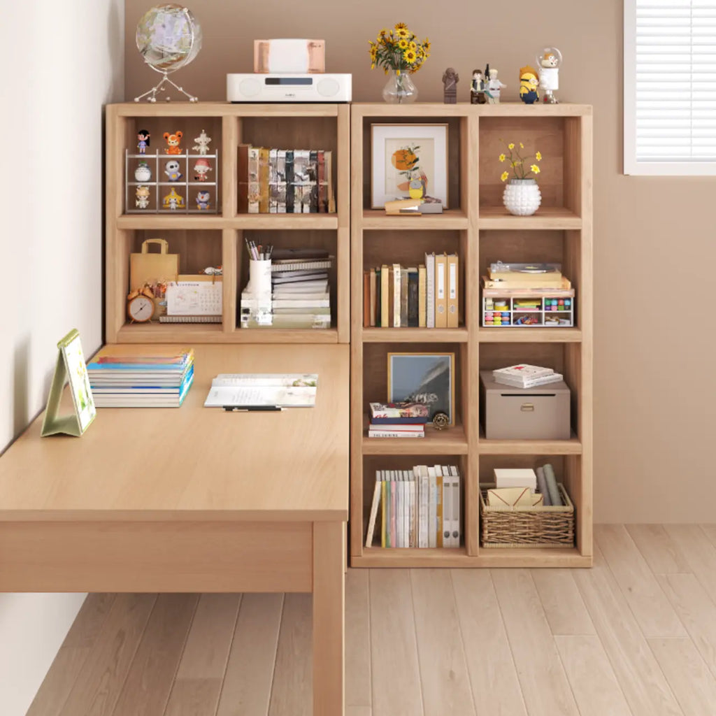 Modernes horizontales 8-faches Holzregal in Natur-Optik