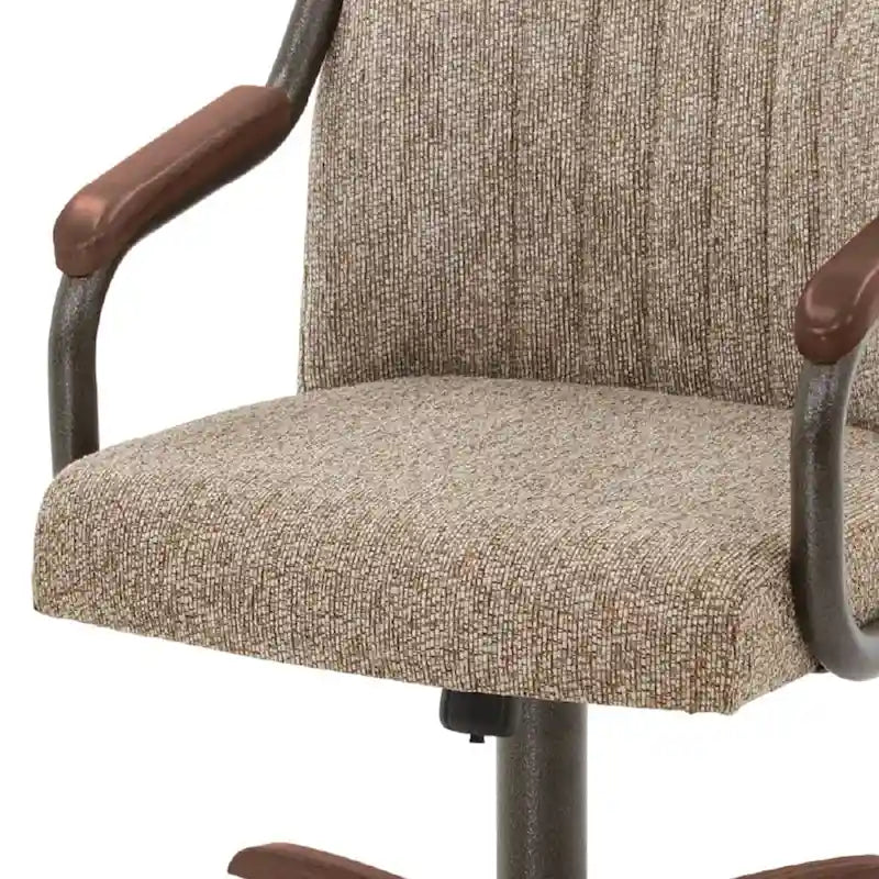 Chromcraft Douglas Esszimmerstühle mit Rollen in Kastanienbraun, graues Finish (2er-Set)