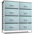 Sorbus Kommode mit 8 Schubladen – Aufbewahrungsmöbel mit Stahlrahmen, Holzoberfläche und Stoffkörben – für Schlafzimmer, Kleiderschrank, Büro und mehr