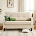 Dyonery 2-Sitzer-Sofa, Zweisitzer-Couch für Büro und kleine Räume, 61 cm tiefe Sitzfläche, FSC-zertifizierter Massivholzrahmen, werkzeugloser Aufbau