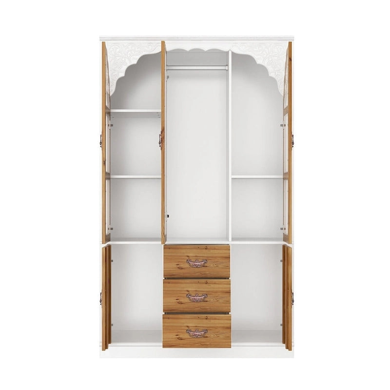 Vintage-inspiriertes zweiteiliges Kleiderschrank-Set mit Metallakzenten