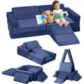 Indoor-Klettersofa, 12-teilige modulare Spielcouch mit quadratischem Bällebad & Kletterrampe, Kissen-Spielset