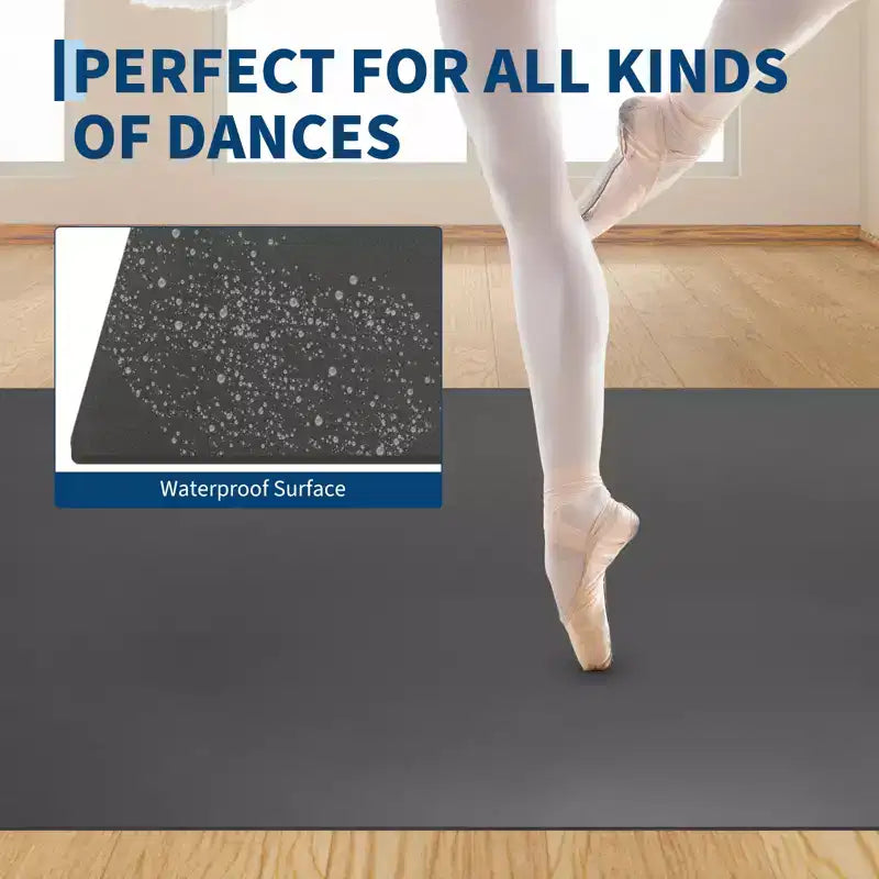 Tragbare 4x6 PVC-Tanzmatte, 5 mm dicke, rutschfeste und kratzfeste Tanzmatte für Ballett, Jazz, Stepptanz, Yoga, Pilates und Training zu Hause