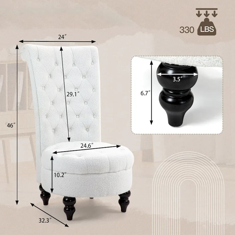 AVAWING 2er-Set Thron-Sessel, königliche Stühle mit dicker Polsterung und Beinen aus Kautschukholz