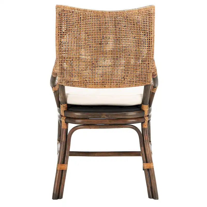 Küstendesign Rattan-Stuhl mit Kissen, 22 B x 24 L x 37 H, 22 B x 24 T x 37 H