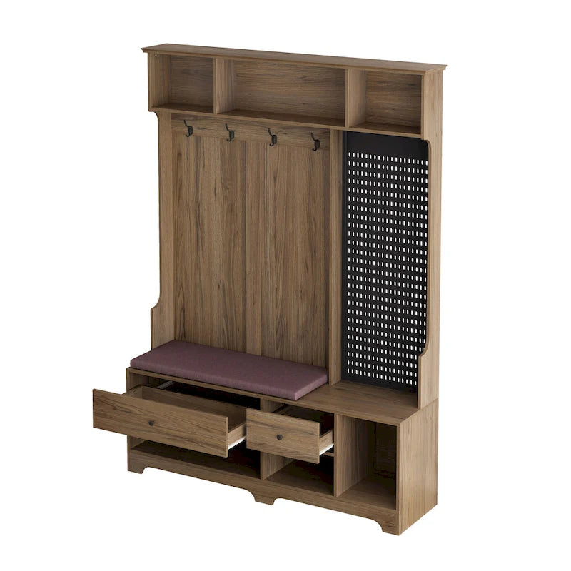 GDFStudio – Finn Multifunktionale Garderobe mit Schuhbank, Lochwand und viel Stauraum