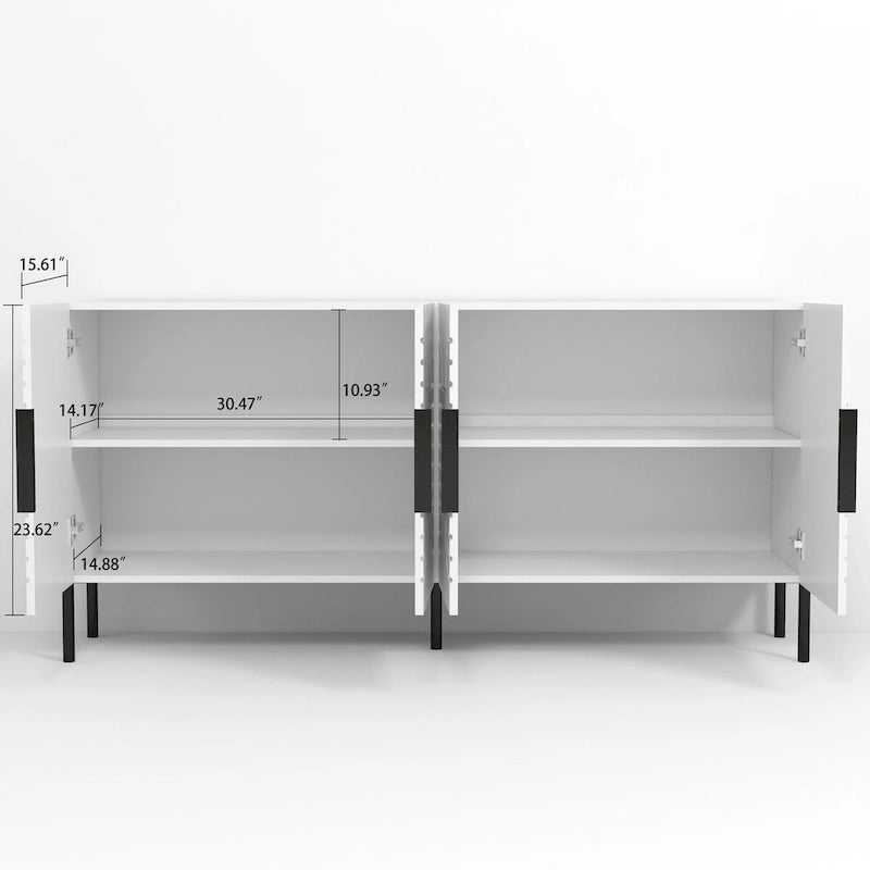 Stilvolle Eleganz: 63-Zoll-TV-Ständer in Weiß – für Fernseher bis zu 65 Zoll – 63 Zoll breit