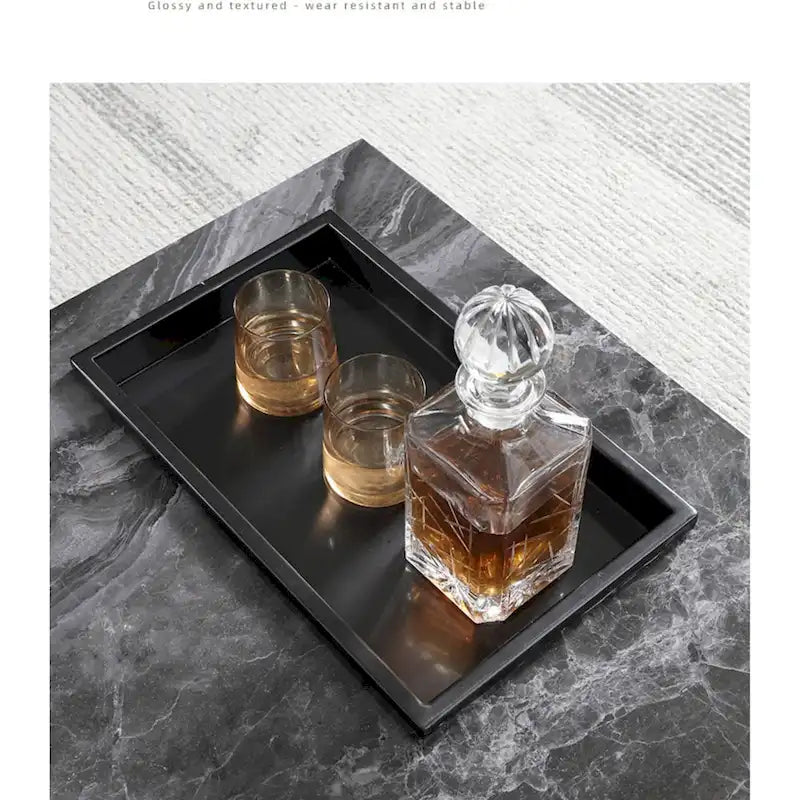 Quadratischer Couchtisch aus Sinterstein im Light-Luxury-Stil