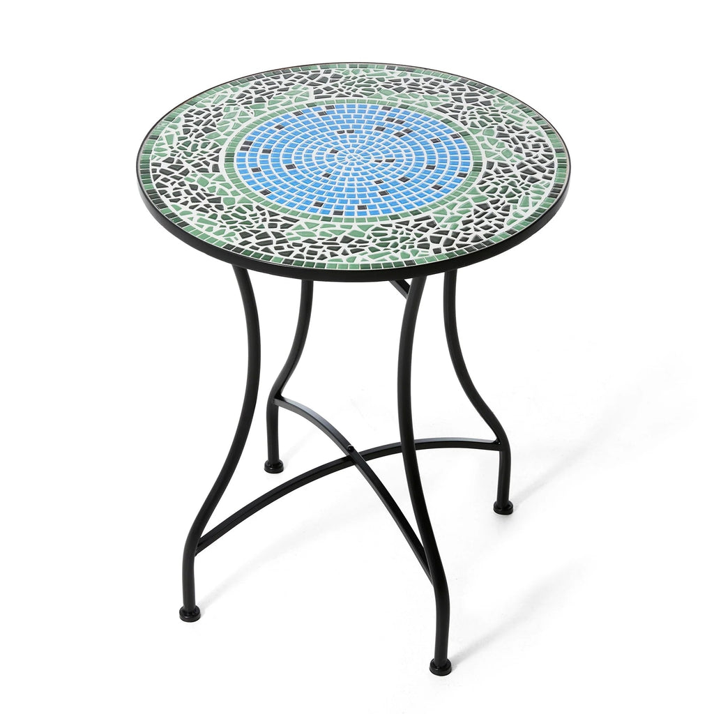 Glitzhome Klappbares Bistro-Set aus Metall für den Außenbereich, 3-teilig, Terrassentisch und Stühle
